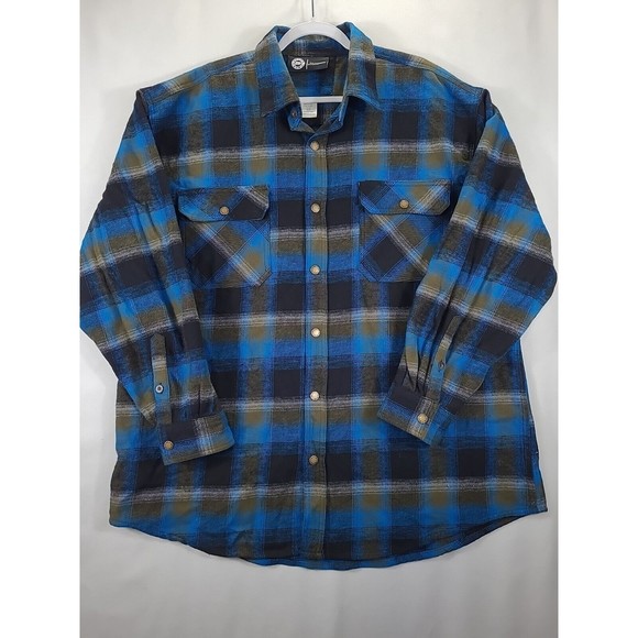 Polar King Heavyweight Flannel Snap Button  Shiet Long-Sleeve Men's Sz XXL Thick - Picture 1 of 9